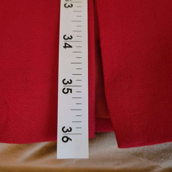 Size 20 Talbots bright red dressy maxi shirt with back slit silk inner lining - Picture 8 of 9